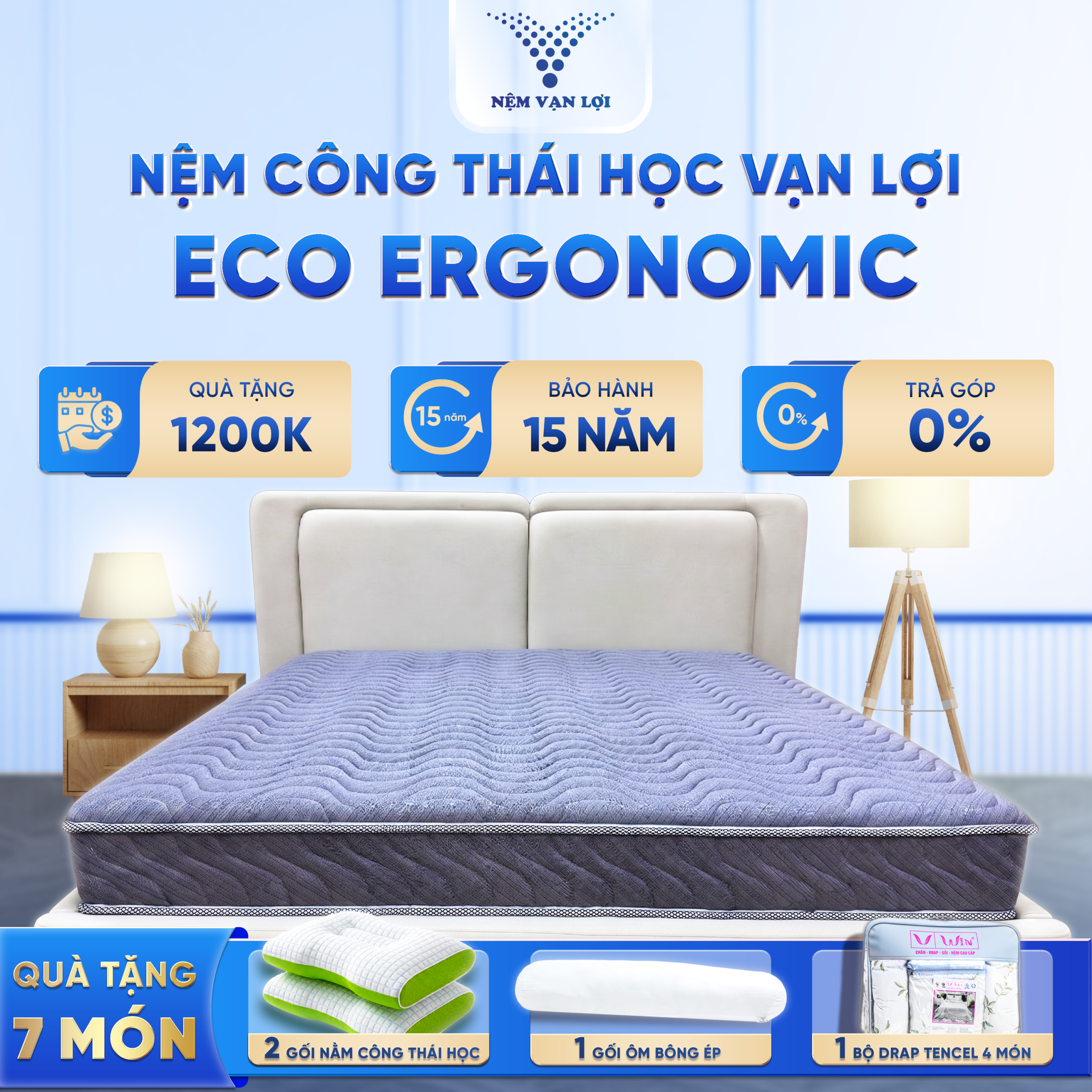 Nệm Foam Công Thái Học ECO ERGONOMIC Vạn Lợi – Nâng Đỡ Chuẩn Mực, Đánh Thức Năng Lượng